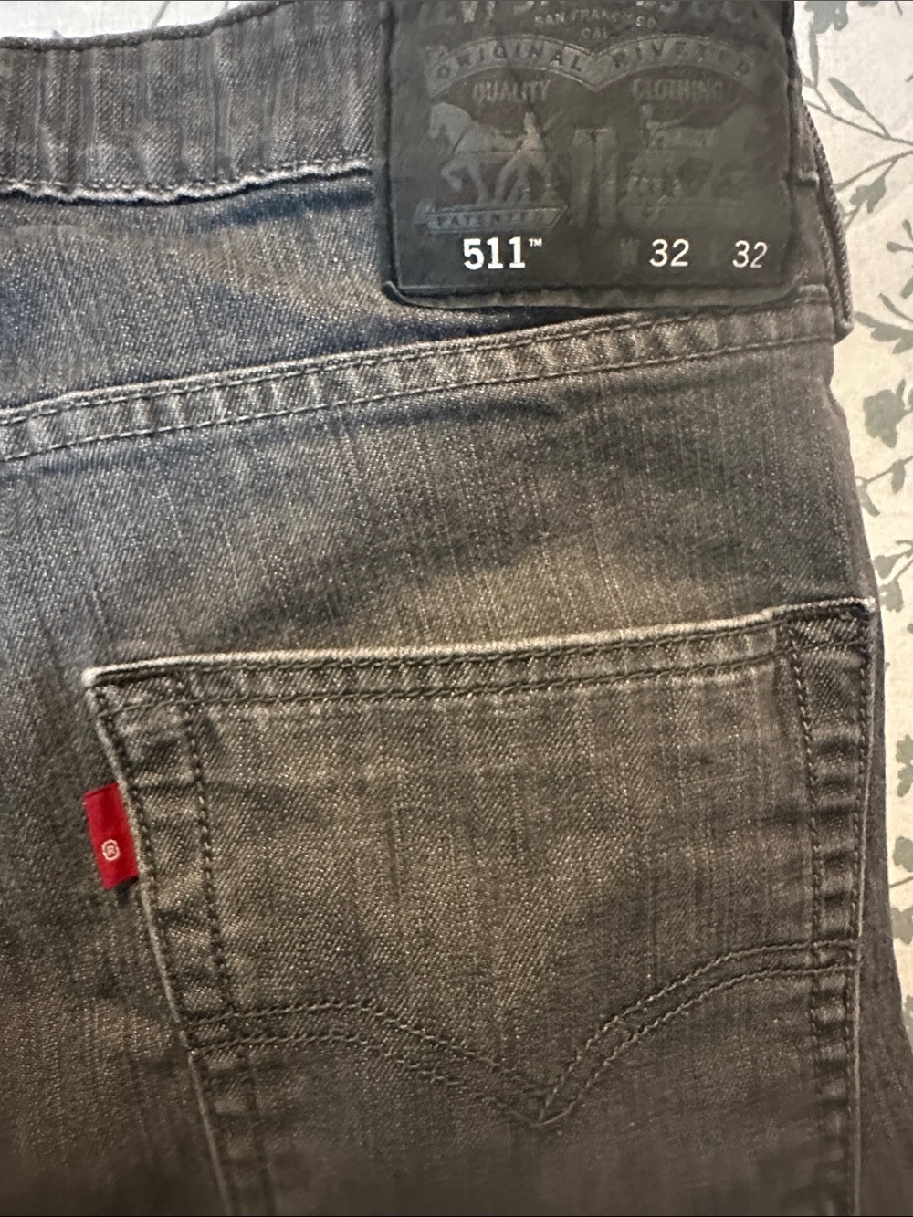 Levi's Gray 511 Slim Jeans with Red Tab